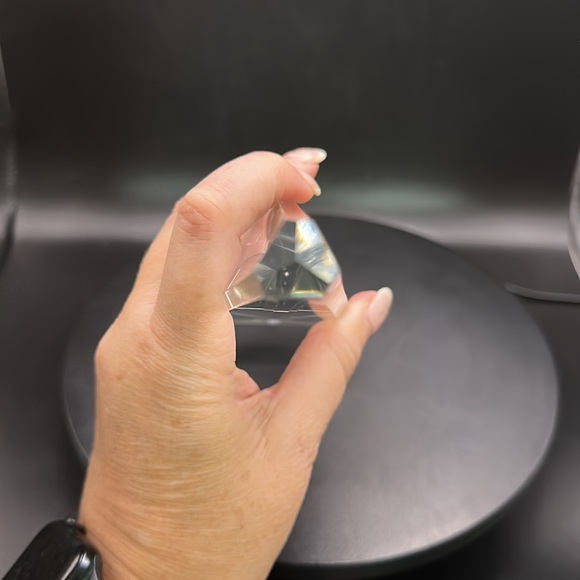 Chrystal Art Glass Triangular 8” Paperweight - Picture 6 of 6